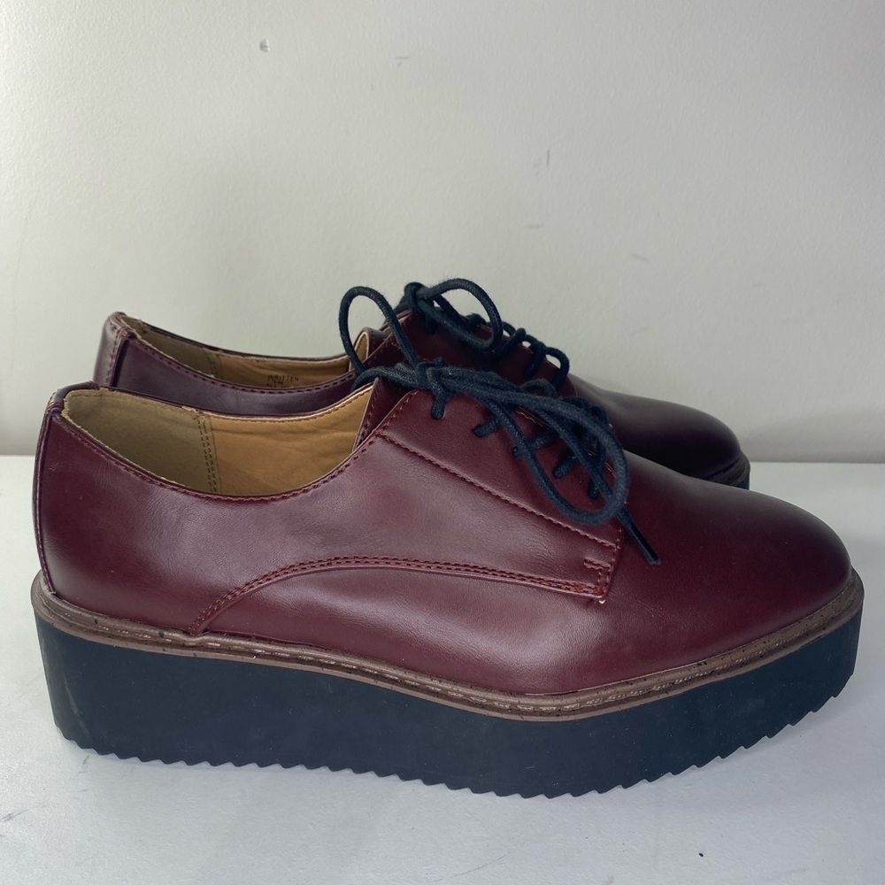 Madden Girl Written Burgundy Platform Oxford Shoes EUC Size 7.5 Goth Grunge - Picture 7 of 15